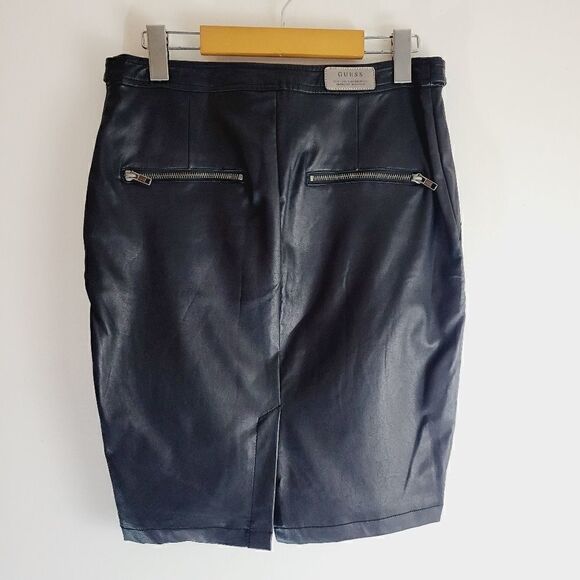 Guess Pleather NWOT rocker biker bad b*tch pencil skirt - Picture 5 of 11